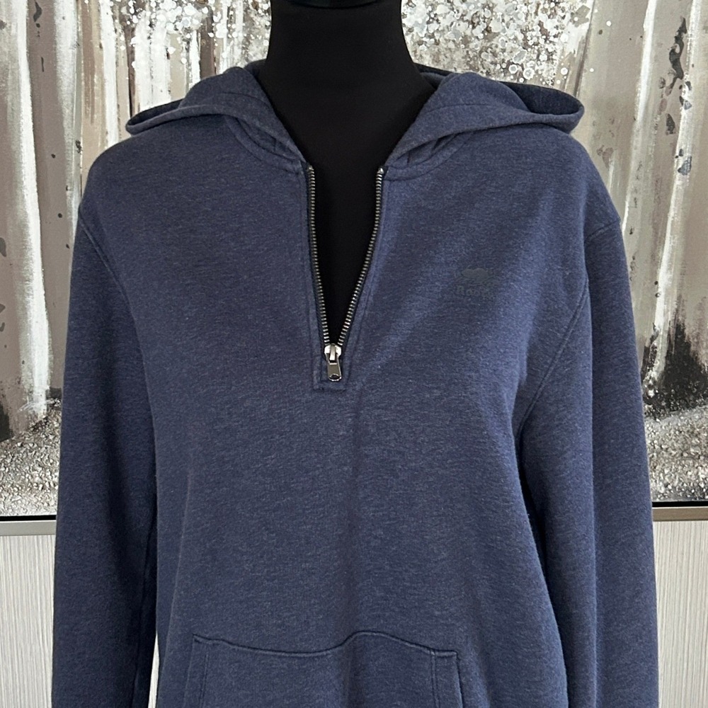 Roots Canada Gray 1/4 Zip Pullover Hooded Cotton Blend Sweater - XS - Picture 4 of 8